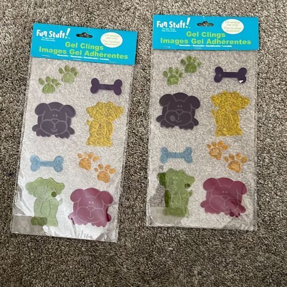 Bundle Sale 3 for $15 | Fun Stuff! Dog / Bone Paw Print Gel Clings - Picture 1 of 6